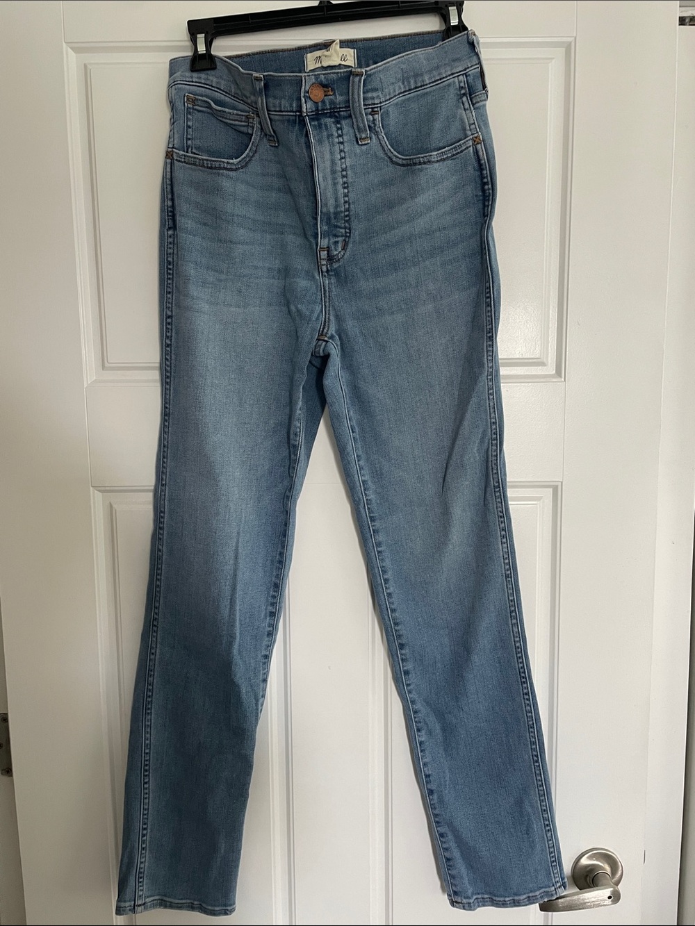 Madewell Roadtripper stovepipe Light Wash Straight Leg Jeans 27 Tall